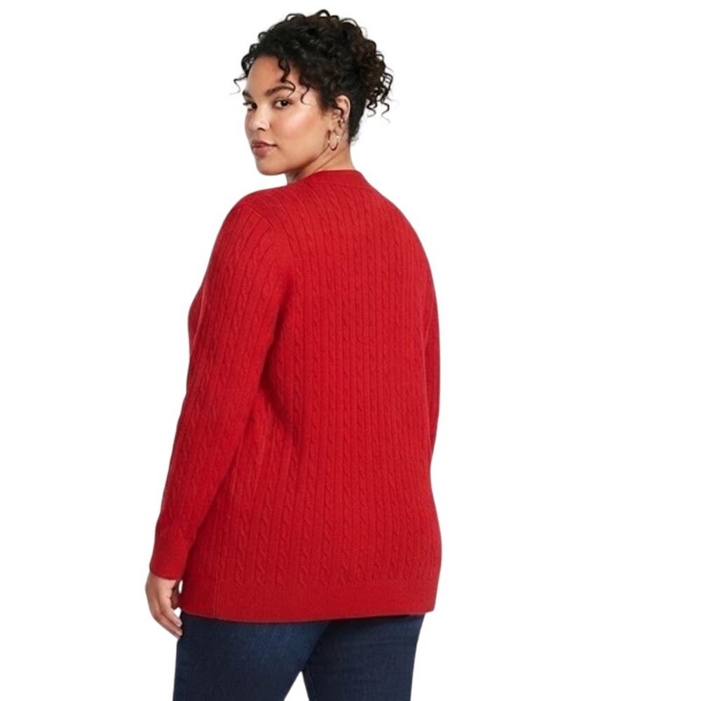 CABIN CREEK Red Cardigan Knit Sweater Cozy Classic Plus Size 3XL - Picture 3 of 4